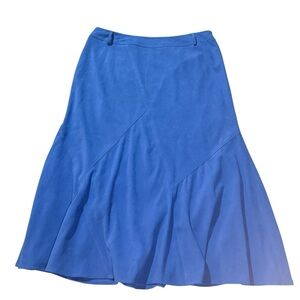 Blue Elegant Flowy Midi Skirt Pull On Stretch Size 14 JM Collection